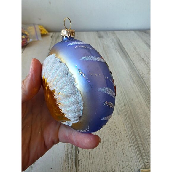 Angel fish glass ornament fish glitter tropical Hawaiian‎ shell Xmas tree - Picture 5 of 9